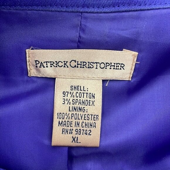 Patrick Christopher Utility Jacket Blue Full Zip Collar Size X Large XL - Picture 12 of 14
